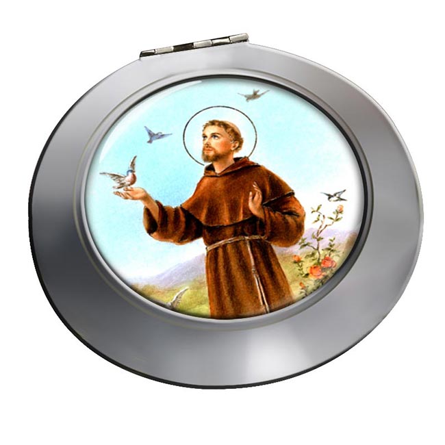 Francis of Assisi Chrome Mirror